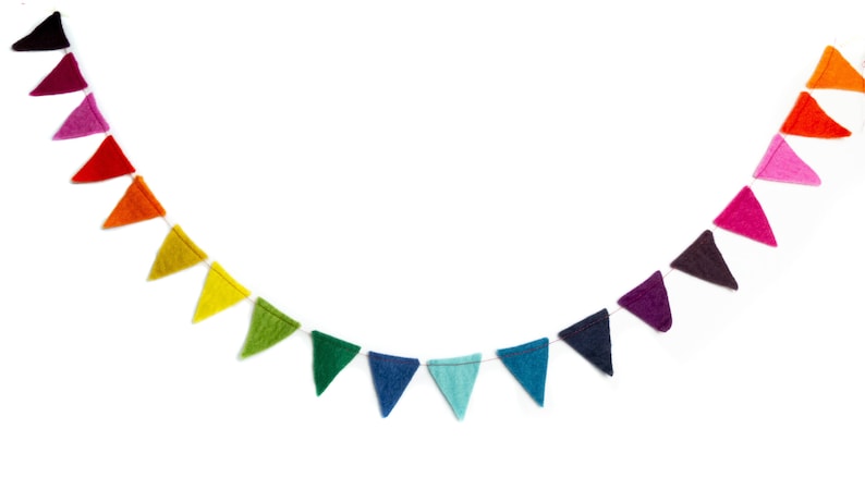 Bunte Filzgirlande Wimpelkette 160 cm Partydekoration