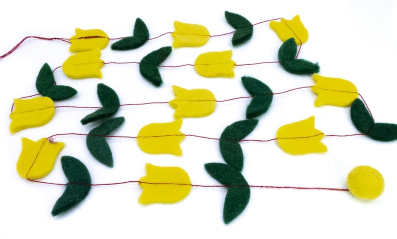 Filz Tulpen Girlande 160 cm bunt 12 Blüten Frühlingsdeko Osterdeko
