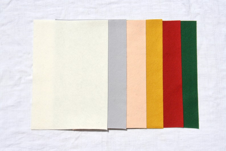 Wollfilz Paket Weihnachten 6 Stück 20x30 cm Schurwolle Bastelmaterial