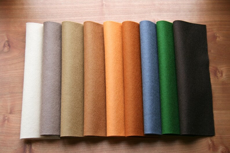 Wollfilz Erdfarben Brauntöne Paket 9 Stück 20x30 cm Schurwolle Bastelmaterial