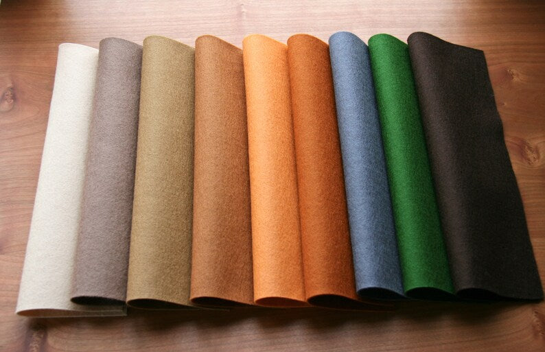 Wollfilz Erdfarben Brauntöne Paket 9 Stück 20x30 cm Schurwolle Bastelmaterial