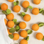 Wollfilz Clementine 6er Pack - DIY Girlande, Mobile, Foto Requisiten, Filz Obst, Lebensmittel, Sommer Dekoration
