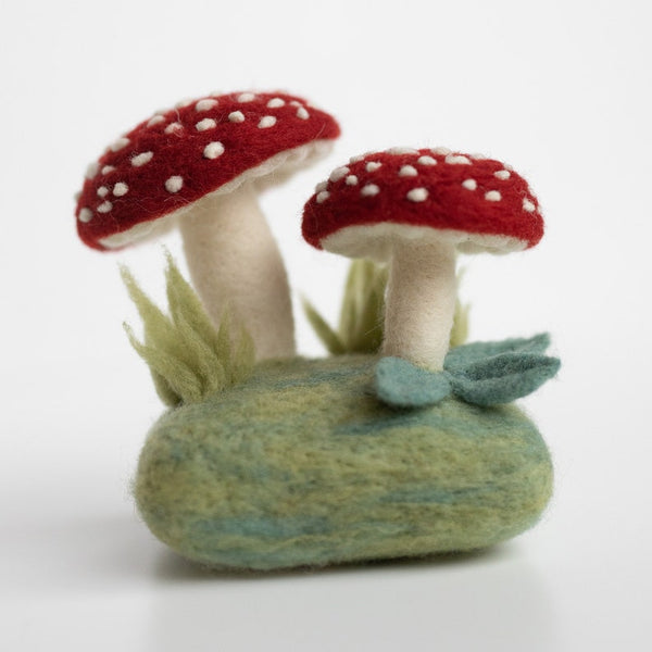 Nadelfilz Set Fliegenpilze Pilz Naturskulptur DIY Bastelgeschenk mit Videoanleitung