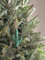 Handgenähter Wollfilz-Kaktus-Weihnachtsschmuck mit Hanfschnur, 3 x 1 x 4 Zoll, Wüstendekor