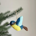 Nadelgefilzter Kolibri Weihnachtsschmuck, Handgefertigt, 100% Wolle, Rot, 11,4 cm