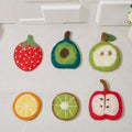 Wollfilz Untersetzer Obst Avocado Apfel Birne Orange Zitrone 11-12 cm