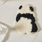 Wollfilz Panda Untersetzer Handgefertigt 11-12 cm