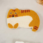 Wollfilz Kaffeetasse Untersetzer Katzen Design Handgemacht 11-12 cm
