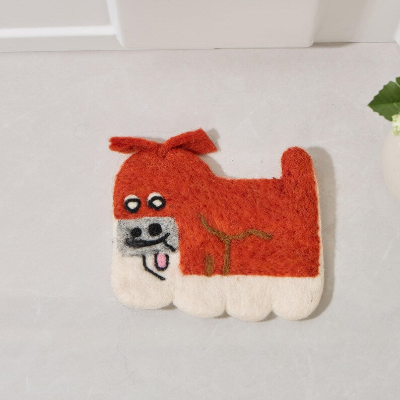 Wollfilz Untersetzer für Hunde - Tierform, 15-18 cm