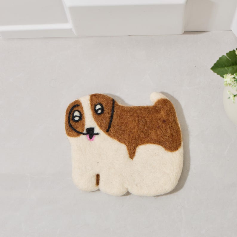 Wollfilz Untersetzer für Hunde - Tierform, 15-18 cm