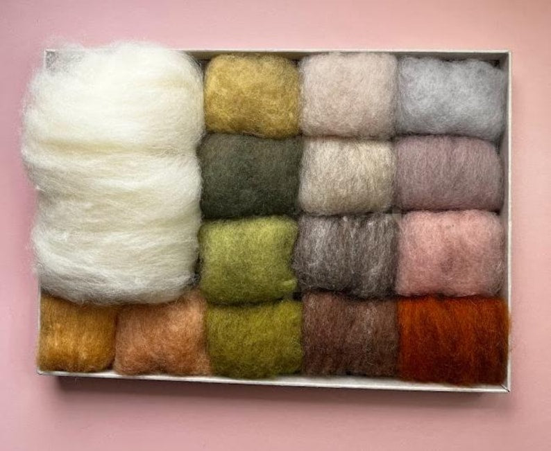 Nadelfilz-Wollset 'Whispers of the Woods' Waldfarben 15 Farben Holzoptik