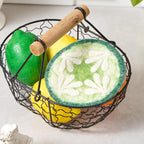 Handgemachte Wollfilz Obst Untersetzer, Avocado, Apfel, Birne, Orange, 11-12 cm
