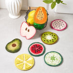 Handgemachte Wollfilz Obst Untersetzer, Avocado, Apfel, Birne, Orange, 11-12 cm