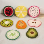 Handgemachte Wollfilz Obst Untersetzer, Avocado, Apfel, Birne, Orange, 11-12 cm