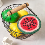 Handgemachte Wollfilz Obst Untersetzer, Avocado, Apfel, Birne, Orange, 11-12 cm