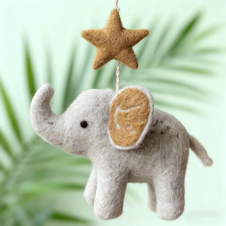 Wollfilz Elefant Anhänger Handgemachter Tieranhänger Weihnachtsdekoration Wohnkultur Deko Weihnachtsgeschenk