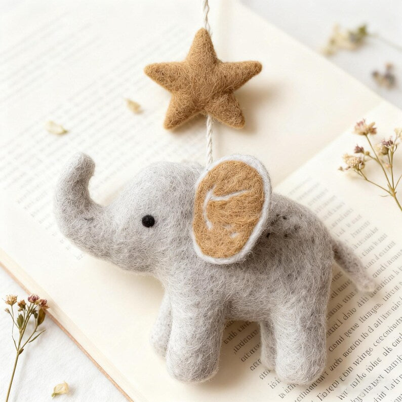 Wollfilz Elefant Anhänger Handgemachter Tieranhänger Weihnachtsdekoration Wohnkultur Deko Weihnachtsgeschenk