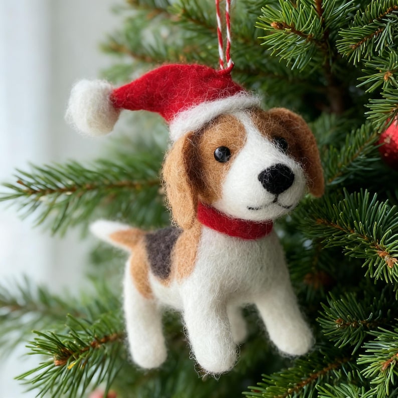Weihnachtsdeko Anhänger Wollfilz Pudel Winter Geschenk Wohnkultur