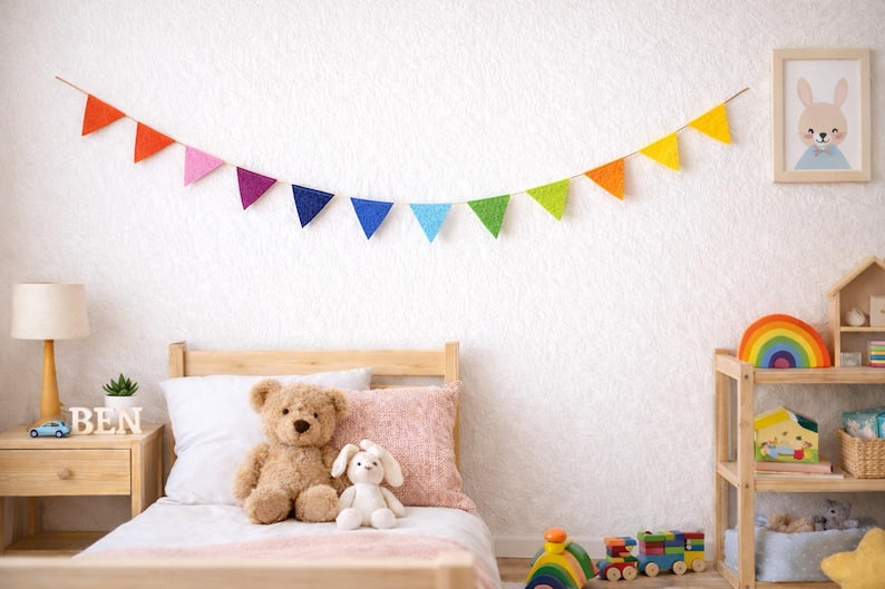 Bunte Filzgirlande Wimpelkette 160 cm Partydekoration