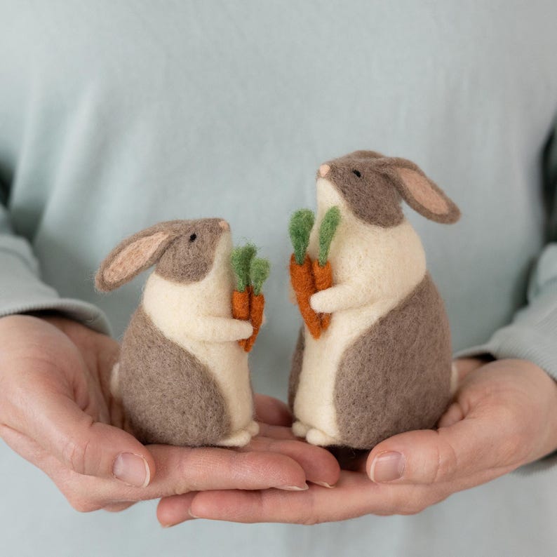 Nadelfilzset Ostern Häschen und Karotten mit Videoanleitung DIY