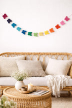 Schmetterlingsgirlande aus Filz, bunt, 160 cm, 28 Schmetterlinge, Wanddekoration