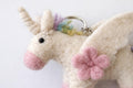 Filz Schlüsselanhänger Einhorn 10x7 cm Handgefilzt Wolle