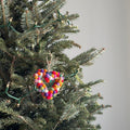 Filz Ornament Pompom Herz Anhänger Regenbogen - Filzkugel Pompom Ornament - Weihnachtsdekoration