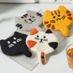 Wollfilz Tier Kaffeetasse Untersetzer - neugierige Katze, 11-12 cm