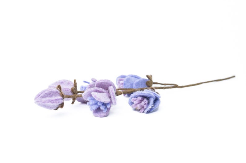 Filz Blütenzweig lila rosa, Knospenzweig, zarte Frühlingsblume, langlebige Blumen Alternative