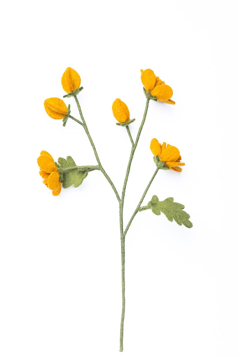 Filz Wildblume gelb – Wiesenblume, gelbe Filzblume, langlebige Blumen Alternative, Naturdeko