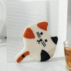 Wollfilz Tier Kaffeetasse Untersetzer - neugierige Katze, 11-12 cm