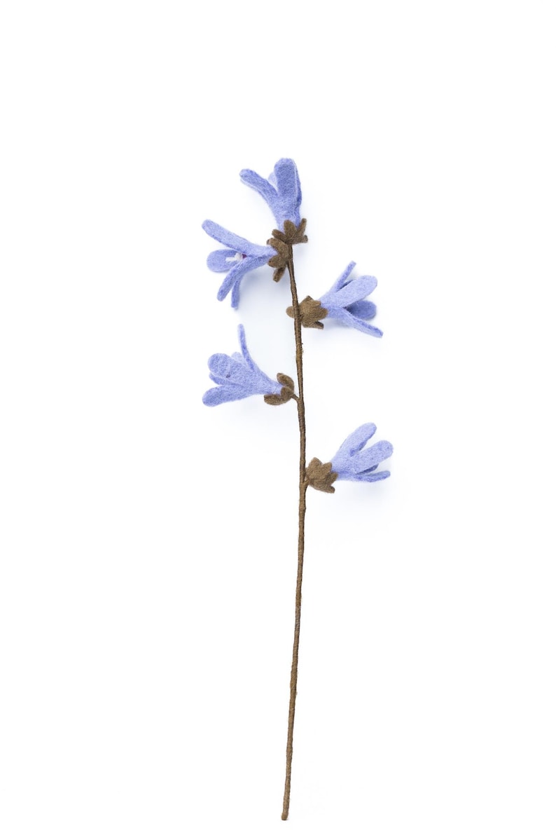 Lila Filz Blütenzweig – Frühlingsblume, Filzdeko, Draht biegsam