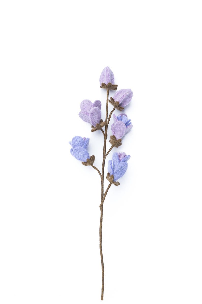 Filz Blütenzweig lila rosa, Knospenzweig, zarte Frühlingsblume, langlebige Blumen Alternative