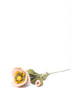 Filz Wildblume rosé – Beige Filzblume mit cremefarbener Blüte, flexibel formbarer Drahtstiel, minimalistische Boho Deko