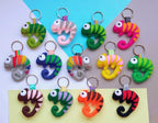 Chamäleon-Schlüsselanhänger aus Filz, niedlicher Tier-Taschenanhänger, Reptilien-Fanaccessoire, Rucksackaufhänger