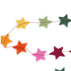 Girlande Sterne aus Filz bunt 120 cm, Weihnachtsdekoration, Sterngirlande