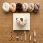 Anfänger Nadelfilz-Kit Schaf, Lamm, Stressabbau Hobby, DIY Bastelset, 6-8 cm