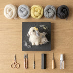 Nadelfilz Set für Anfänger Häschen Kaninchen DIY Bastelset mit Merinowolle