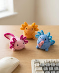 Axolotl Nadelfilz Set 3er-Set Biegbare Pink-Orange-Blau Schreibtisch Dekoration