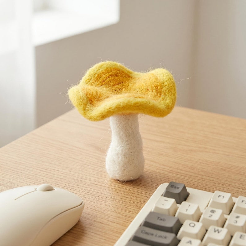 Nadelfilzset Pilz Bastelset für Anfänger mit Merinowolle und Filznadeln