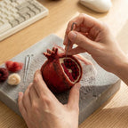 Nadelfilz Set Granatapfel DIY Handwerk Anfänger Realistische Wollfilz Kunst