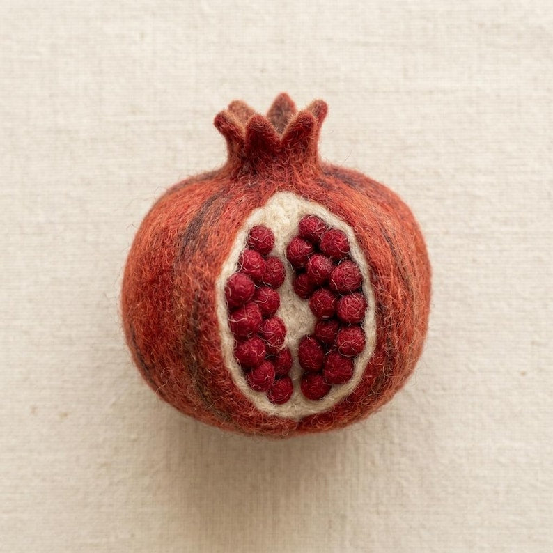 Nadelfilz Set Granatapfel DIY Handwerk Anfänger Realistische Wollfilz Kunst
