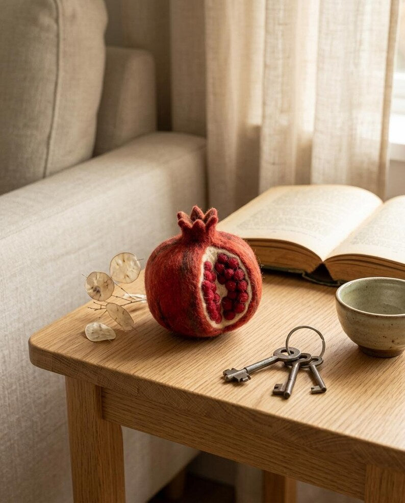 Nadelfilz Set Granatapfel DIY Handwerk Anfänger Realistische Wollfilz Kunst