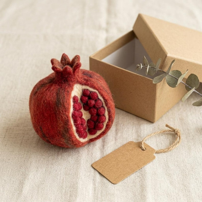 Nadelfilz Set Granatapfel DIY Handwerk Anfänger Realistische Wollfilz Kunst