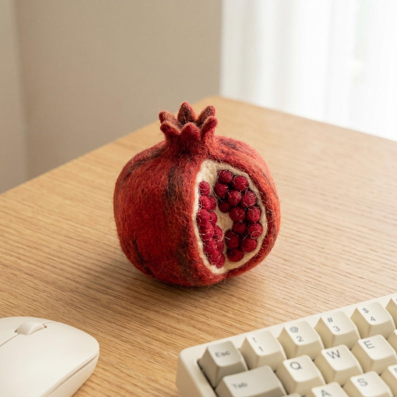 Nadelfilz Set Granatapfel DIY Handwerk Anfänger Realistische Wollfilz Kunst