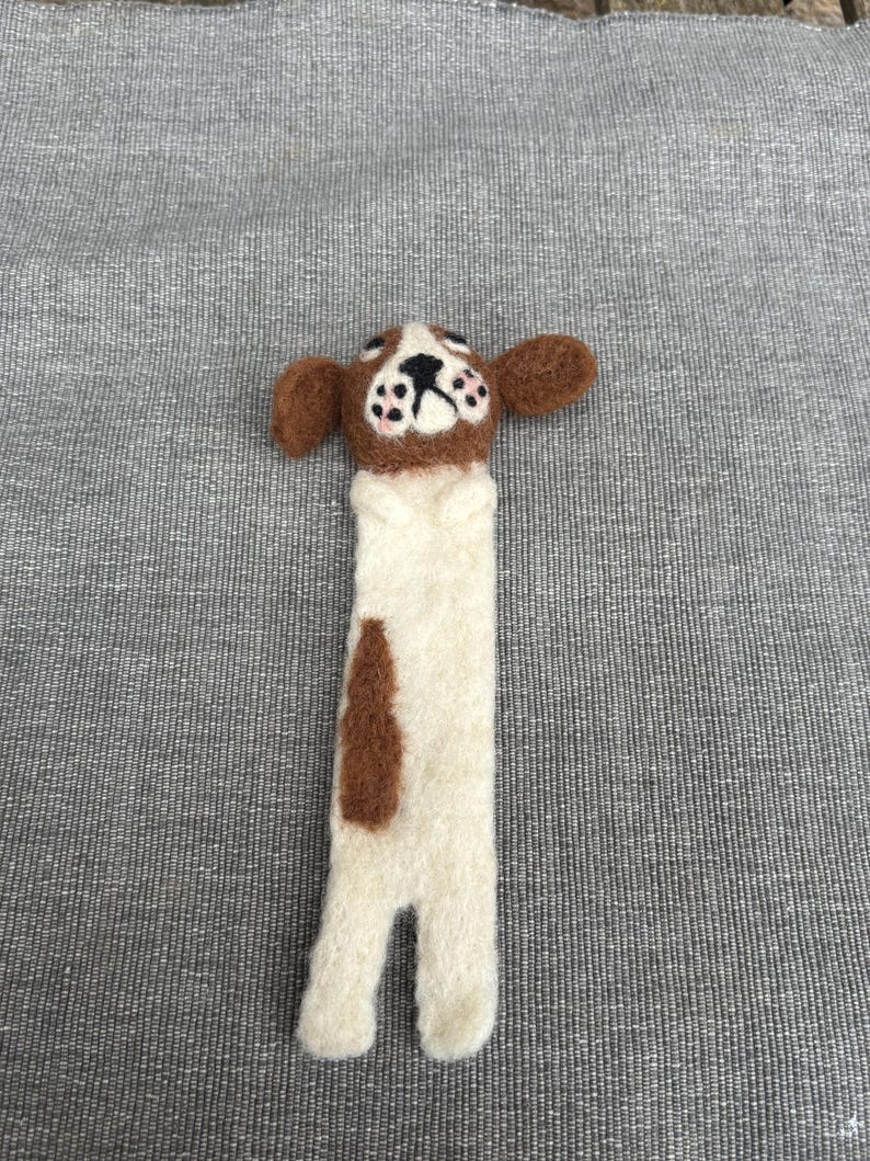 Gefilztes Lesezeichen Englischer Springer Spaniel - Handgefertigt, 16 cm, Wolle