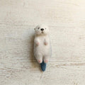 Handgefertigter nadelgefilzter Otter – Miniatur-Flussotter aus Wolle, 7,5 cm