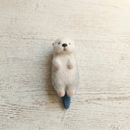 Handgefertigter nadelgefilzter Otter – Miniatur-Flussotter aus Wolle, 7,5 cm