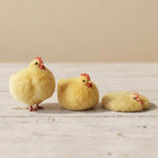 Nadelgefilztes Huhn Set – Stehend, Sitzend, Liegend – Miniatur-Hühnerfiguren aus Naturwolle