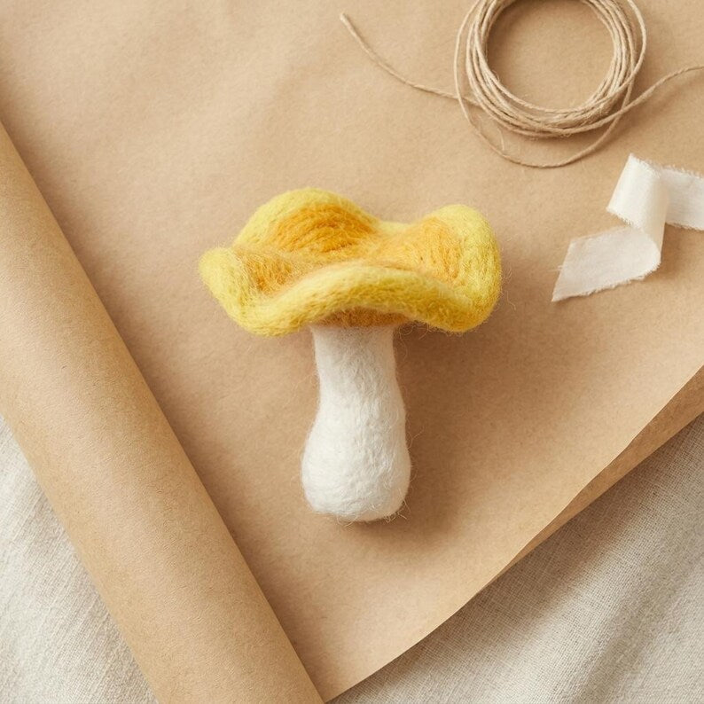 Nadelfilzset Pilz Bastelset für Anfänger mit Merinowolle und Filznadeln